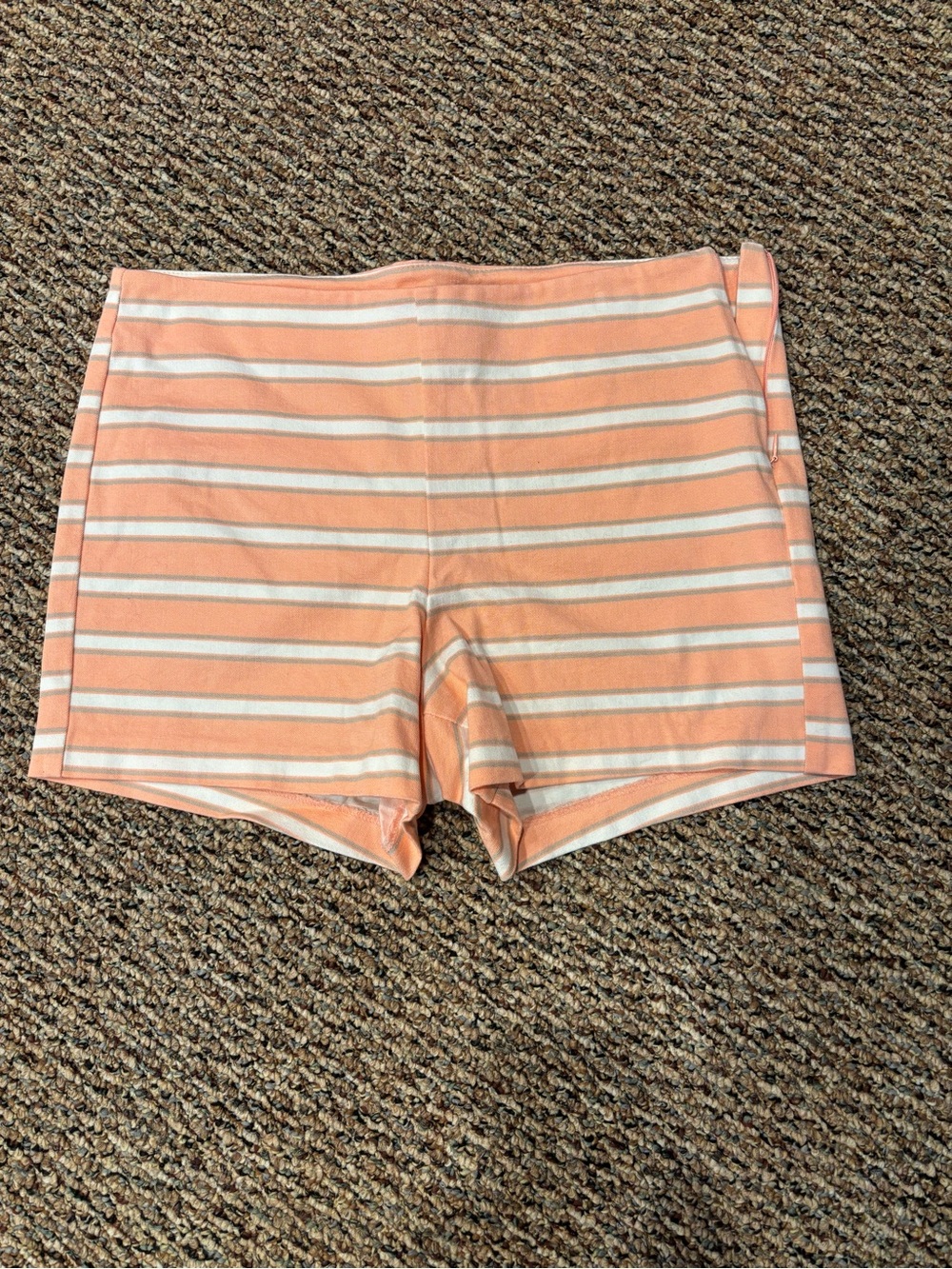 Old Navy Peach and White Striped Knit Shorts
